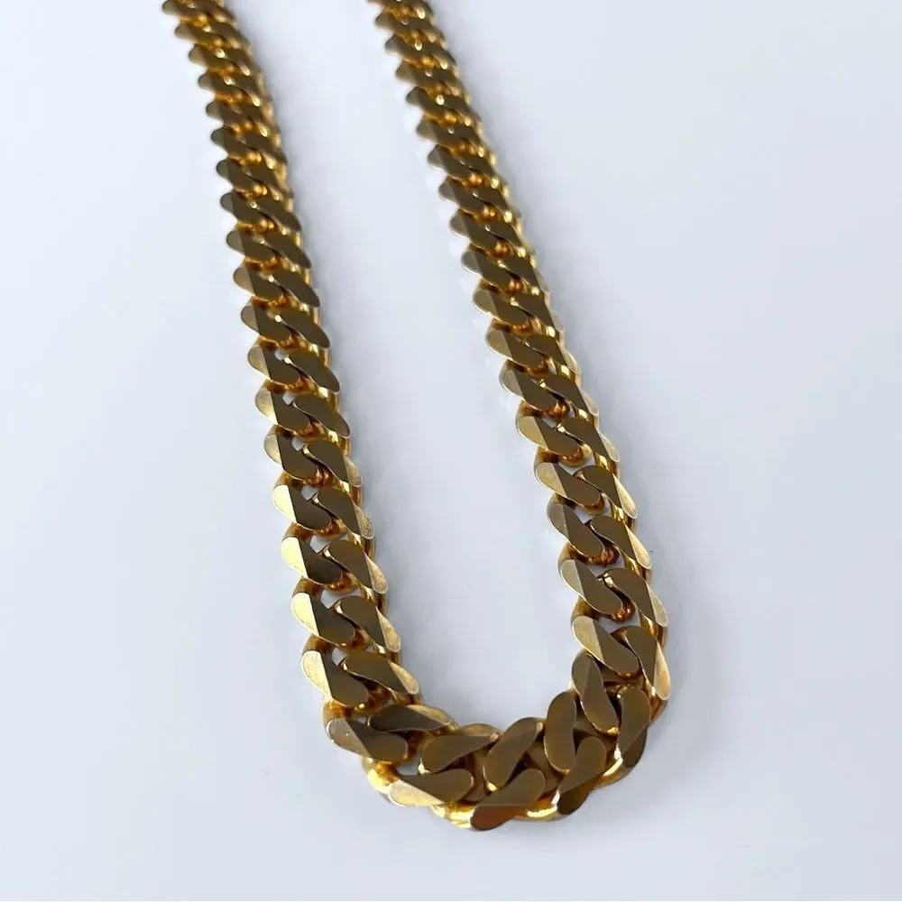 Vintage Les Bernard Chunky Gold Wheat Chain Necklace